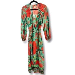 Farm Rio Poppy Print Maxi Dress Size Medium